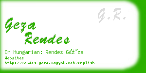 geza rendes business card